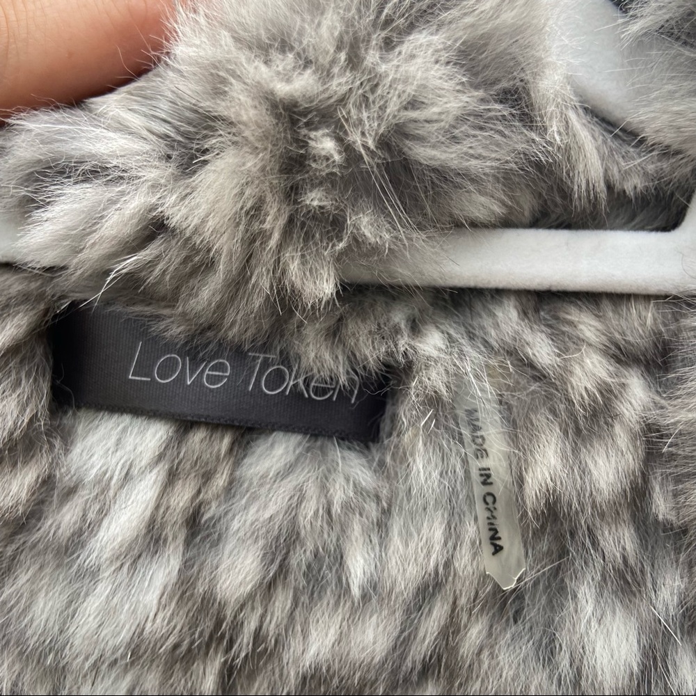 Love Token Gray Rabbit Fur Vest - Picture 7 of 10